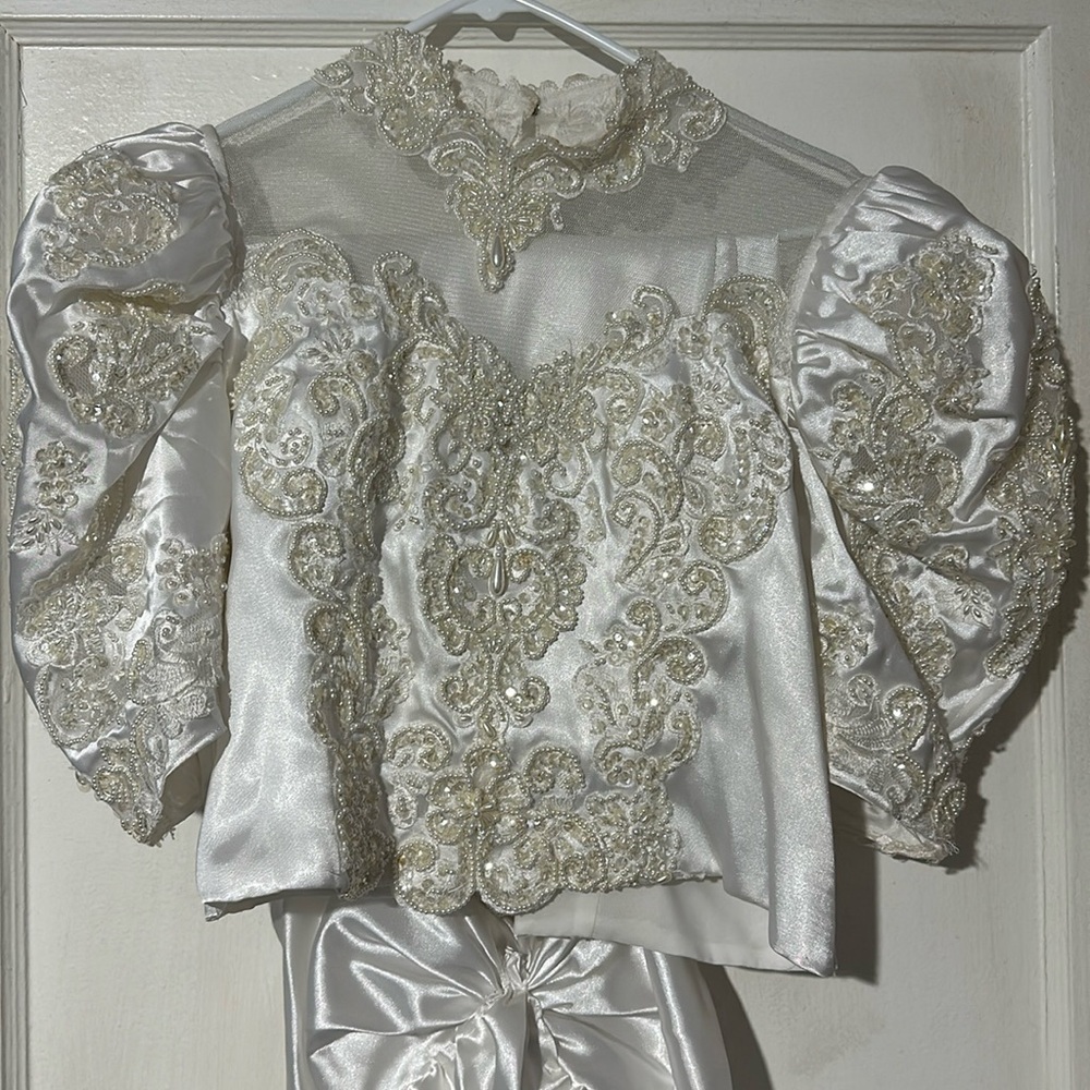 Repurposed Vintage Weddjng dress into a two piece set